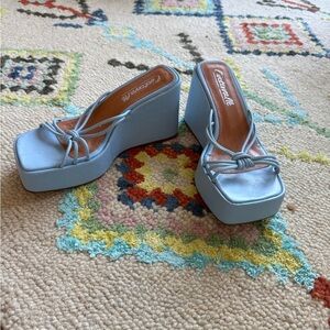 L’Intervalle Blue Wedge Sandals (38)